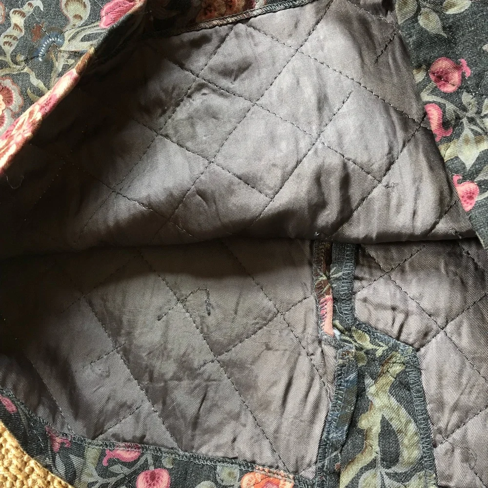 Essenze Designer Italy 42 XS floral quilted pencil straight skirt cottagecore - Picture 8 of 10